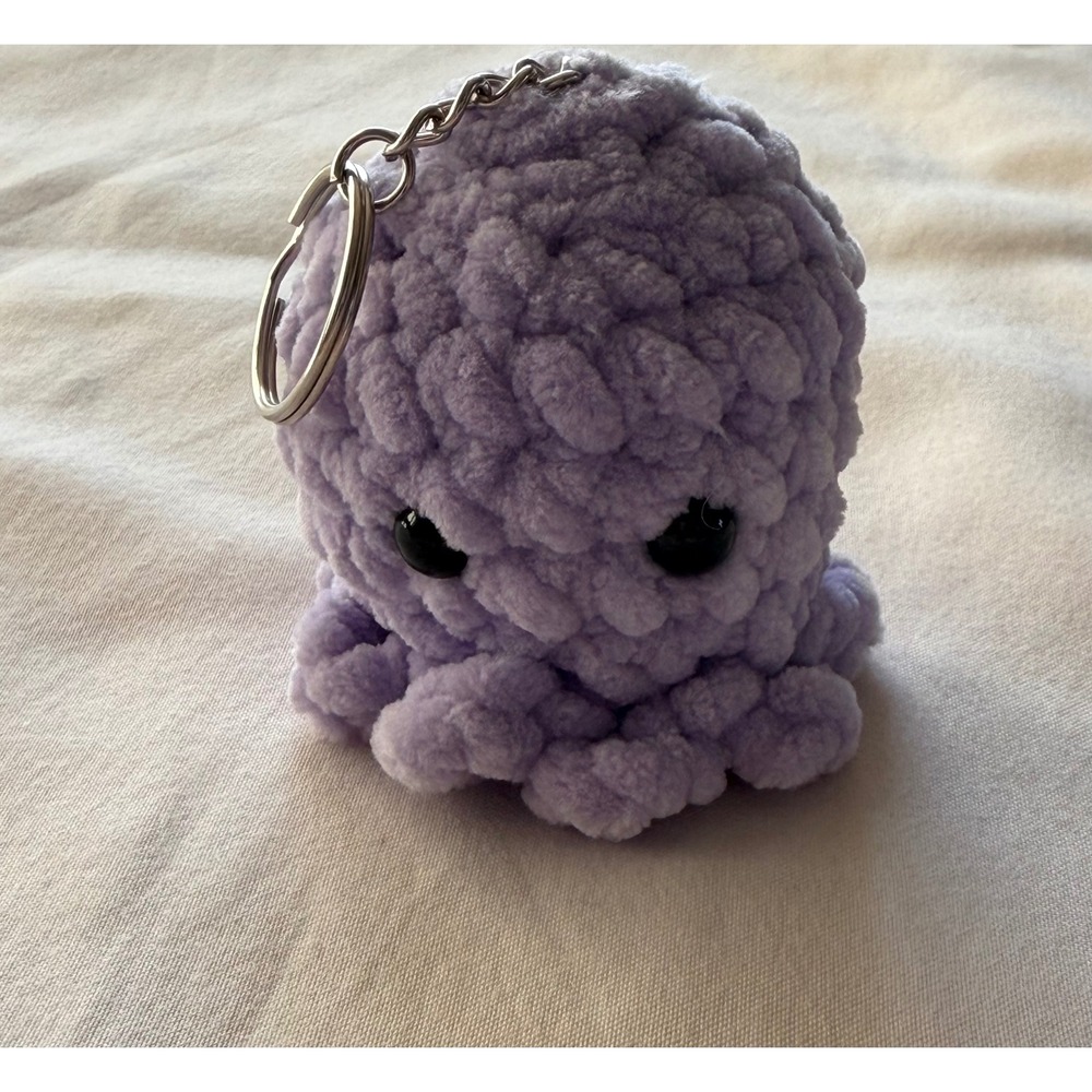 Handmade Plush Octopus Keychain‎ | Choose Your Color | Crochet Bag Charm - Picture 3 of 9